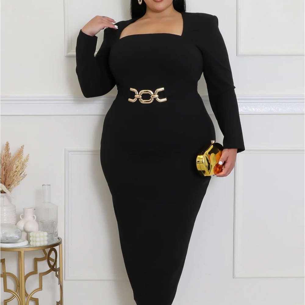 Elegant Black Long Sleeve Dress